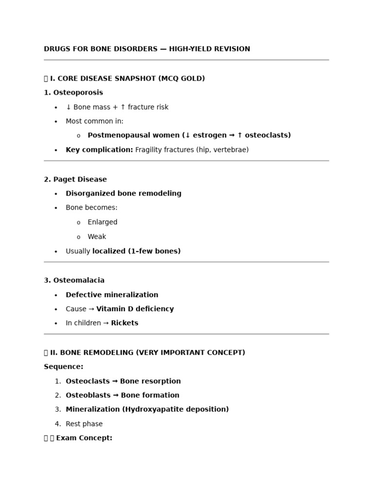 Drugs for Bone Disorders | PDF | Bone | Osteoporosis