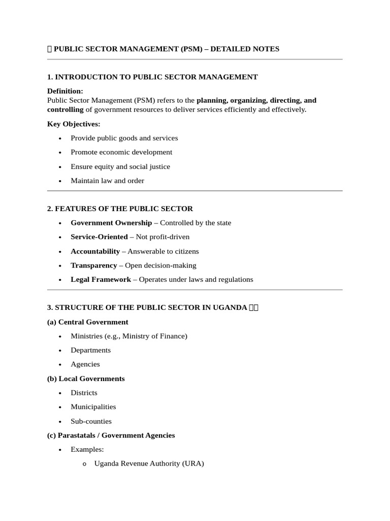 ? Public Sector Management Summary | PDF | Accountability | Taxes