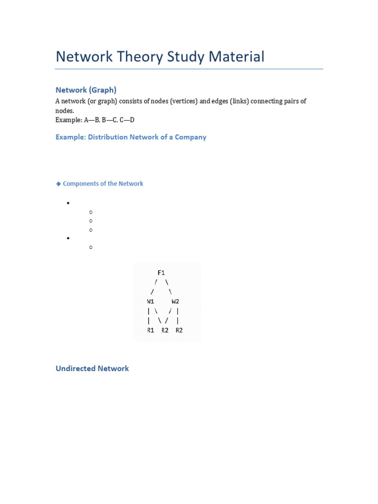 Network Theory Study Mat 2 | PDF