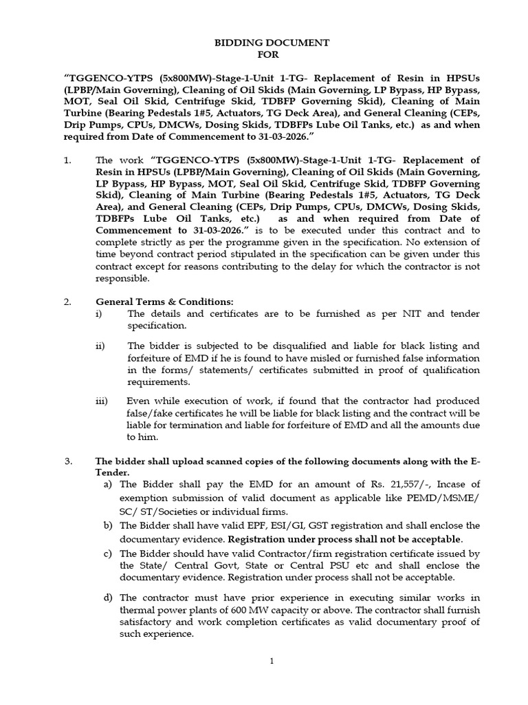 Tender Specification | PDF | Employment | Cheque