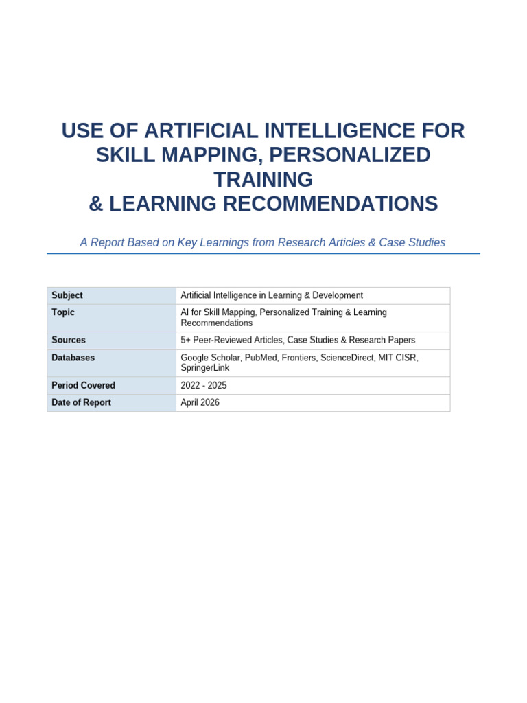 AI_Skill_Mapping_Key_Learnings_Report-1 | PDF | Artificial Intelligence ...