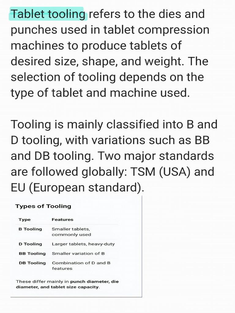 Tablet Tooling | PDF