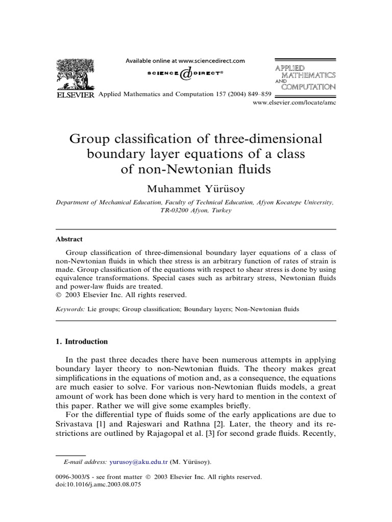 Group classification of three-dimensional boundary layer equations of a ...