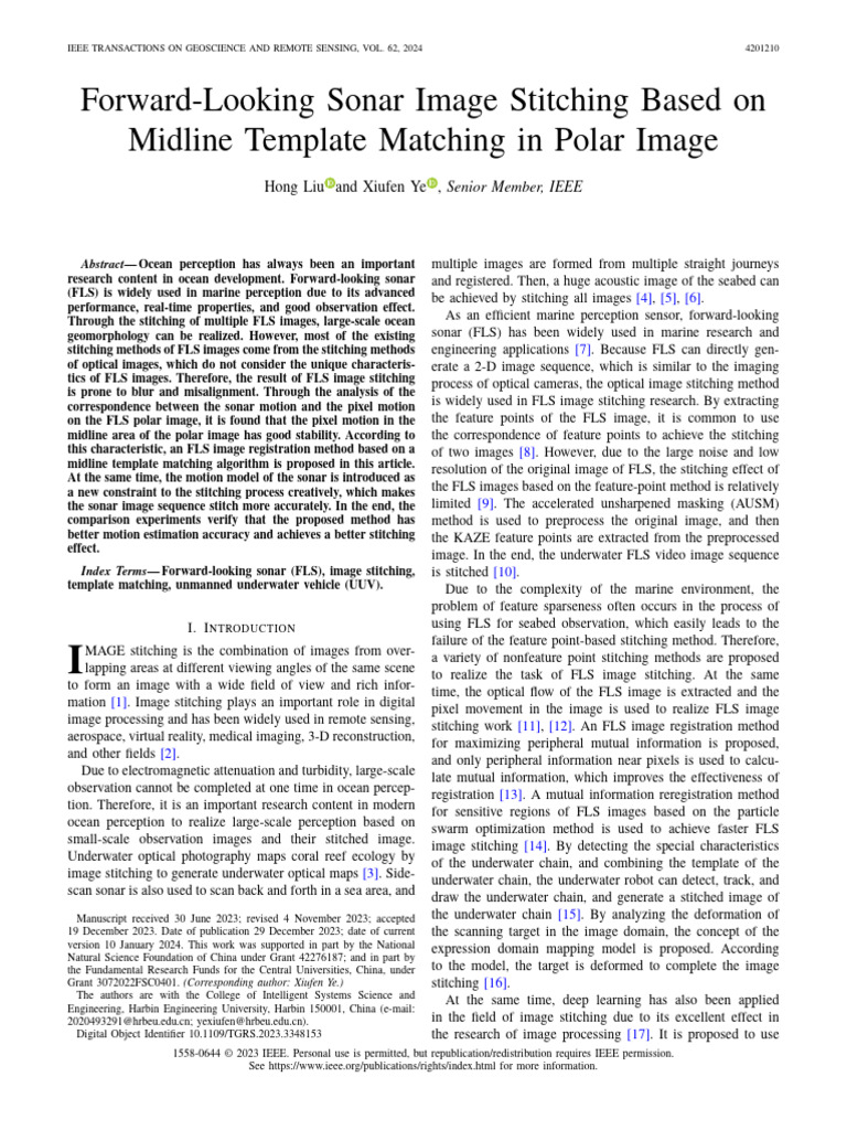 10. Forward-Looking Sonar Image Stitching Based on Midline Template ...