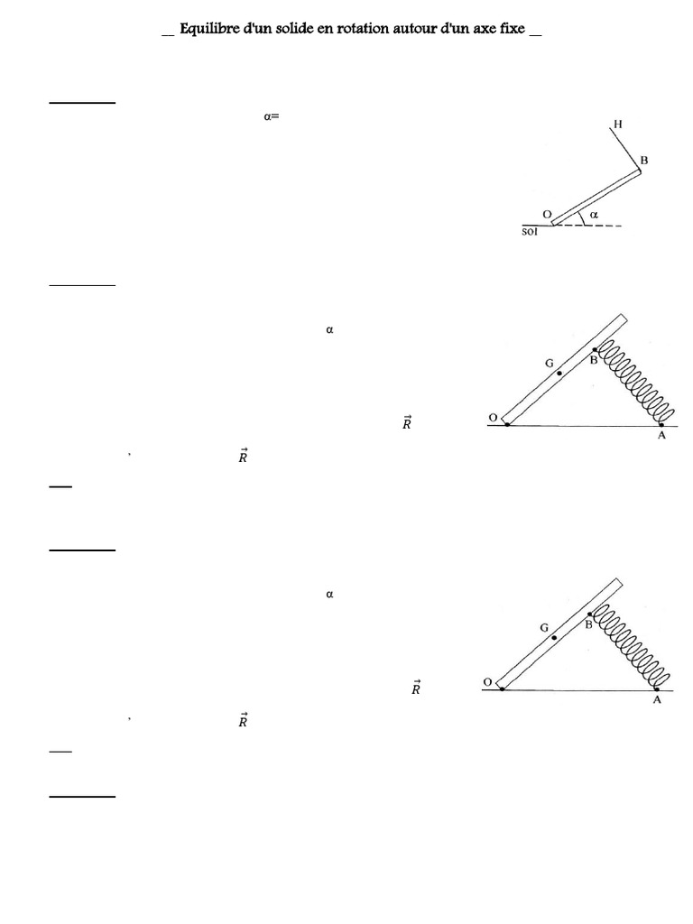 S.E Équilibre Autour D'un Axe Fixe | PDF | Rotation | Poids