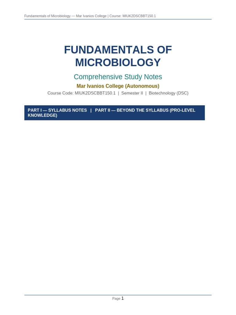 Microbiology Complete Notes | PDF | Staining | Disinfectant