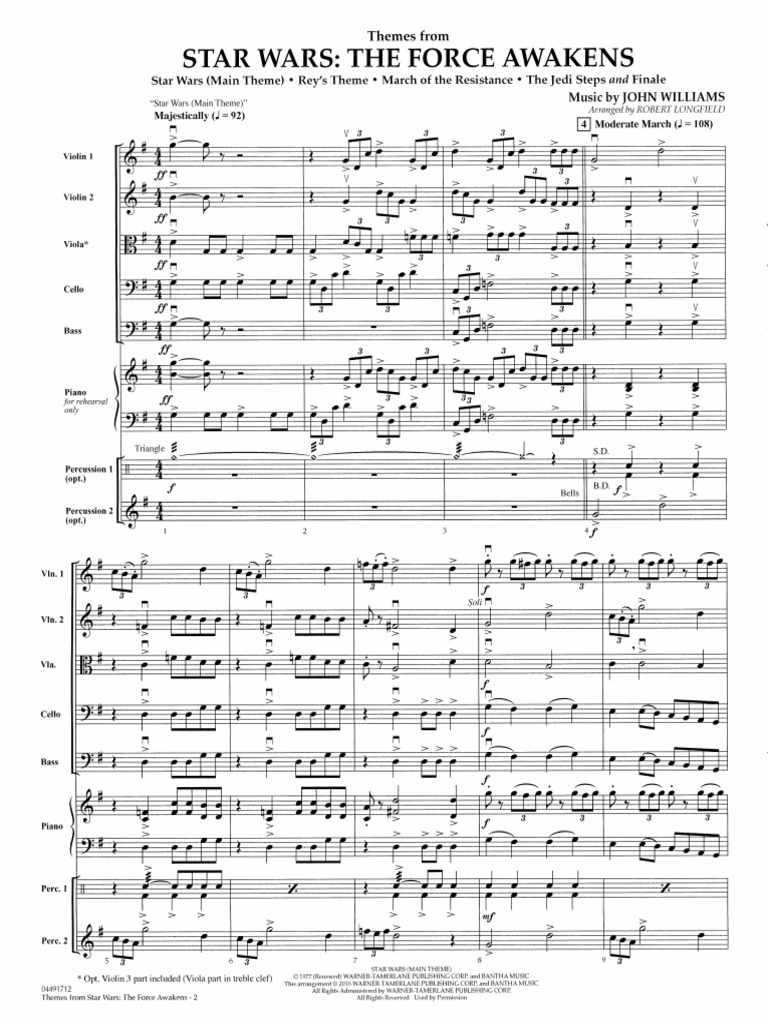 Stars Wars - The Force Awakens Medley. Violines y Violoncello de Compás ...