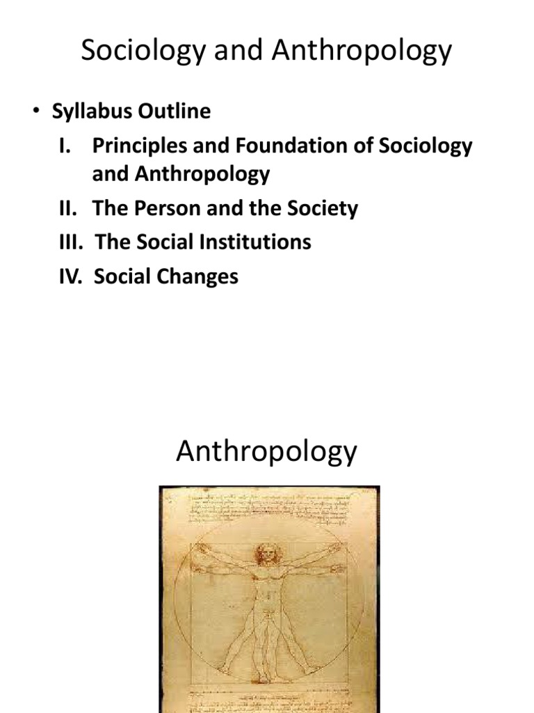 Sociology and Anthropology Overview | PDF | Anthropology | Social Science