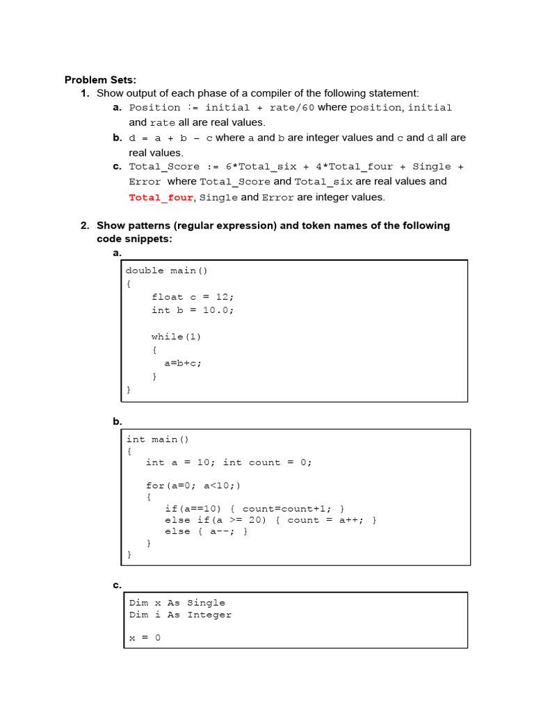 Sample Problems of CT 1 | PDF | Integer (Computer Science) | Computer ...