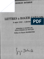 Bataille - Lettres à Roger Caillois