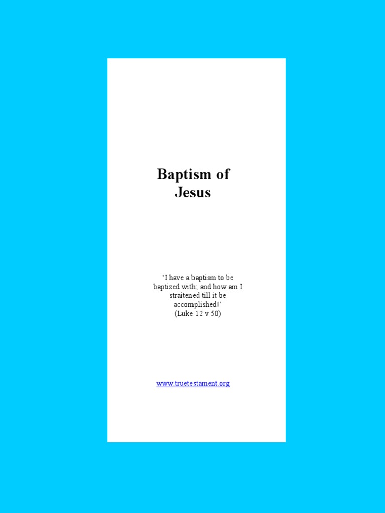 Baptism of Jesus | PDF | Baptism | Salvation
