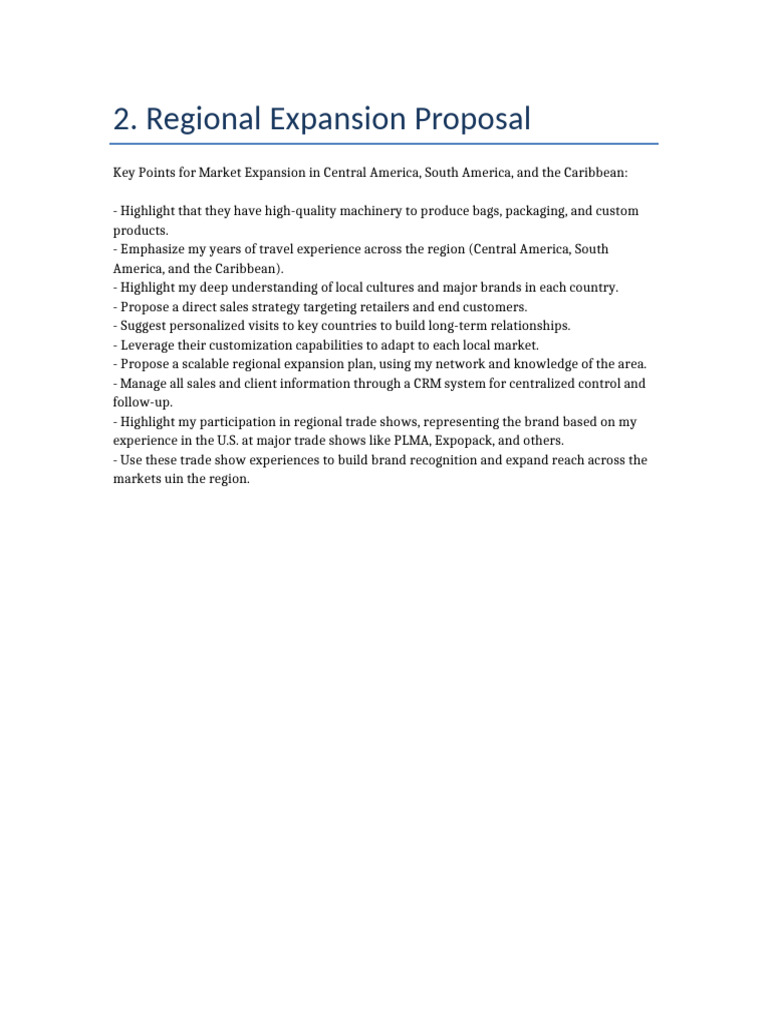 Regional Expansion Proposal | PDF