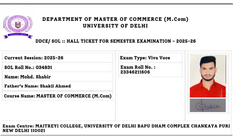Admit Card | PDF