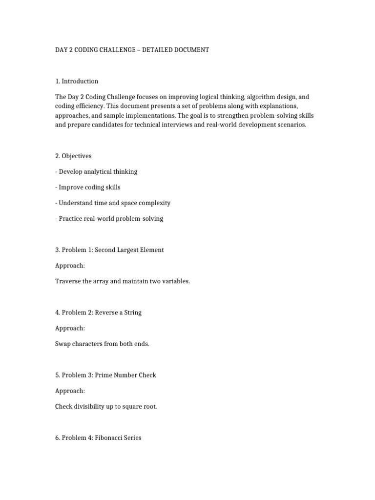 Day2 Coding Challenge | PDF | String (Computer Science) | Thought