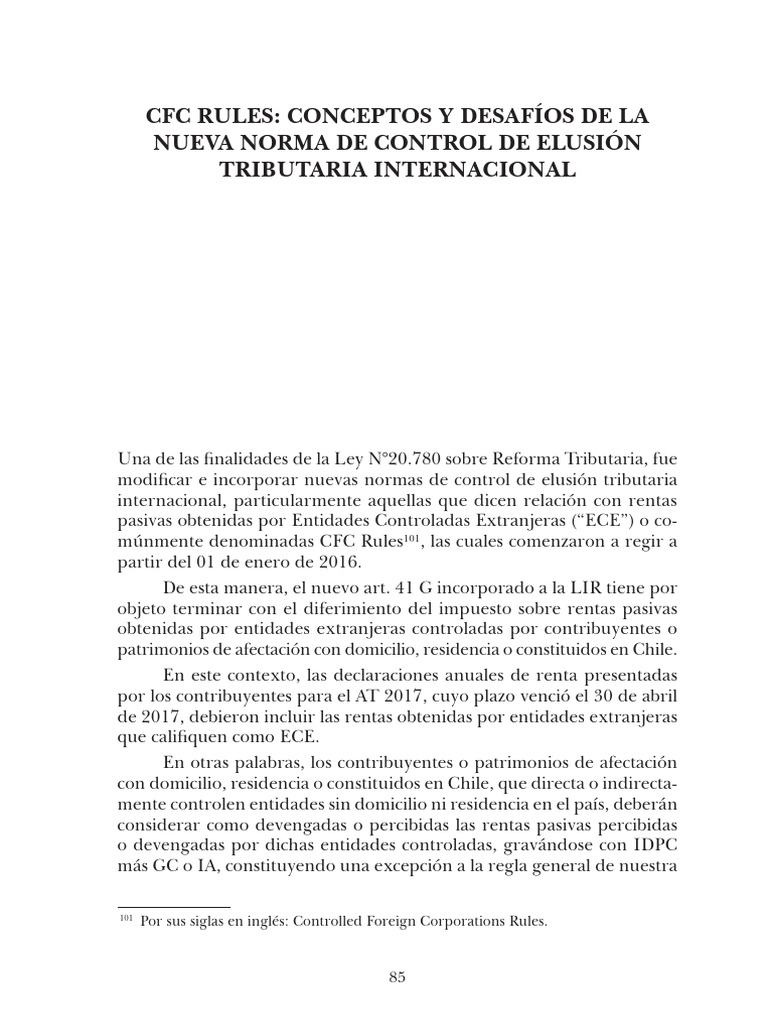 CFC RULES | PDF | Impuestos | Economias
