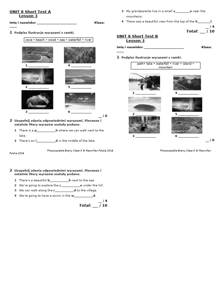 Brainy Kl5 Short Tests Unit 8 Lesson 3 | PDF