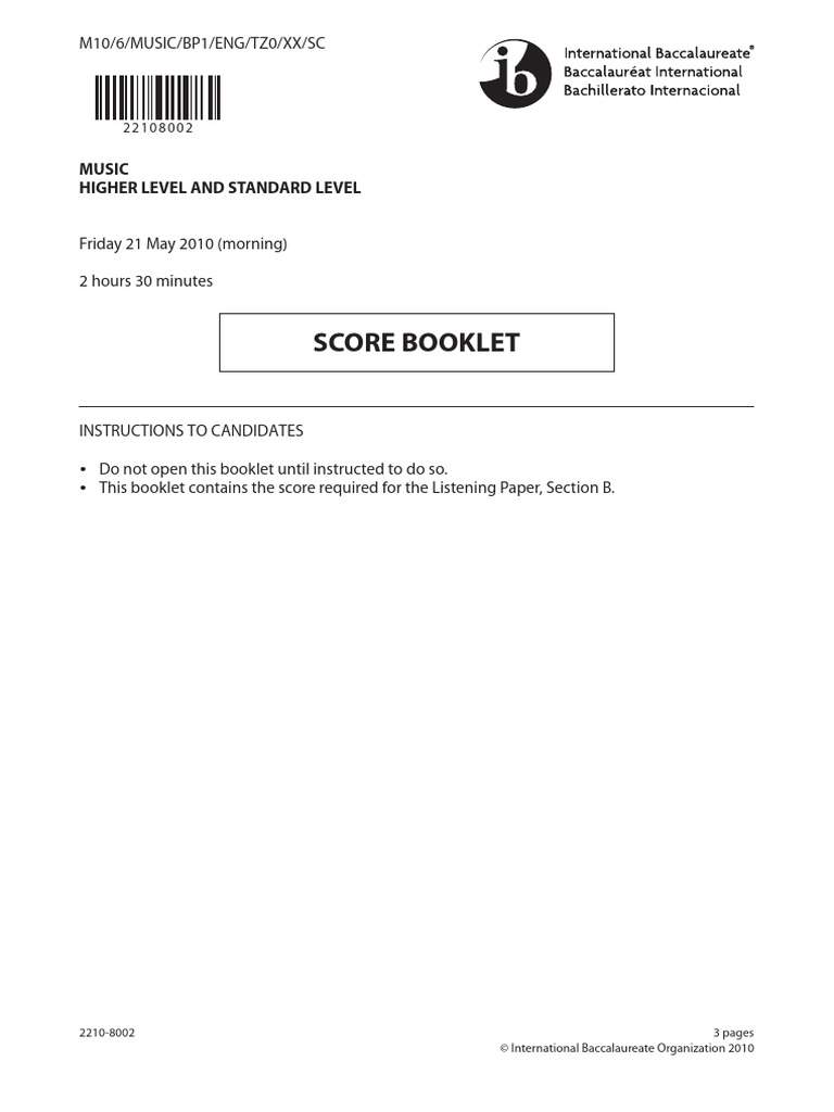 Music Score Booklet HLSL | PDF