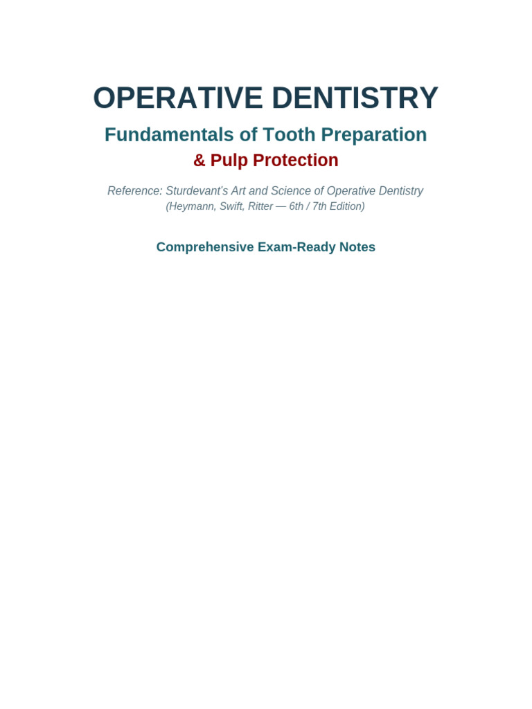 Tooth Preparation Pulp Protection | PDF | Dentin | Tooth Enamel