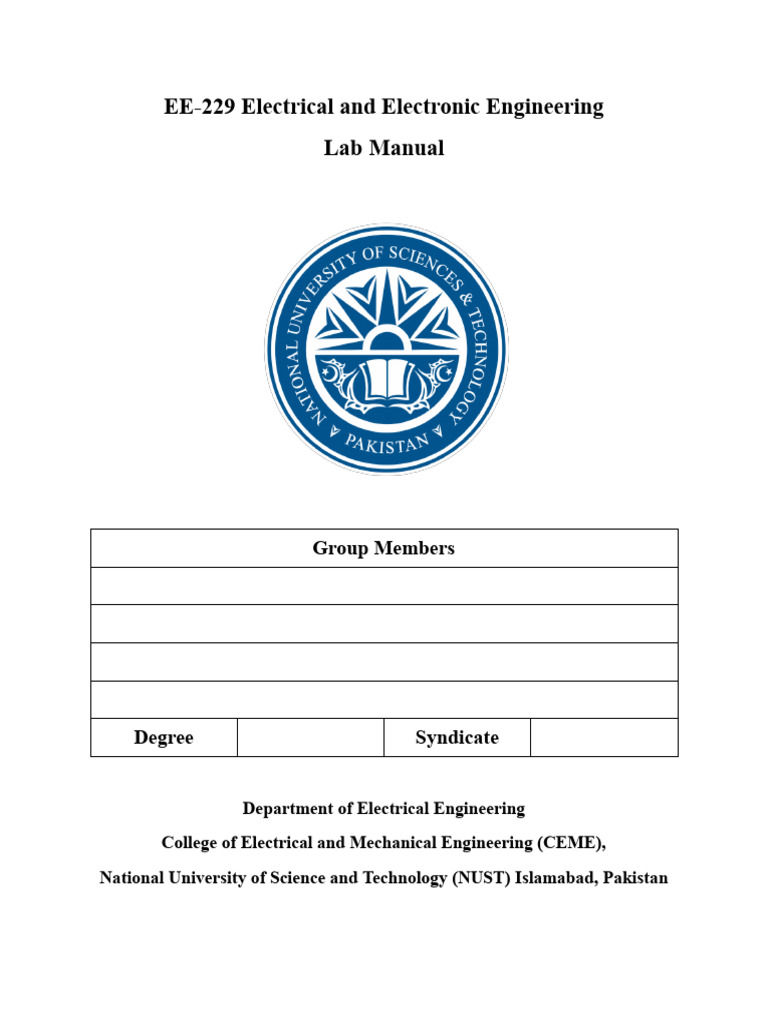 EE-229 Electrical and Electronic Engineering_Lab1-5 | PDF | Series And ...