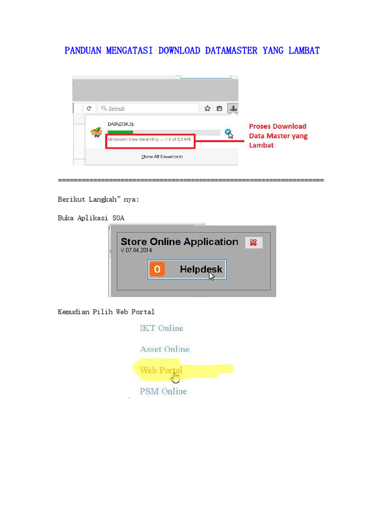 Panduan Mengatasi Download Data Master Yang Lambat | PDF