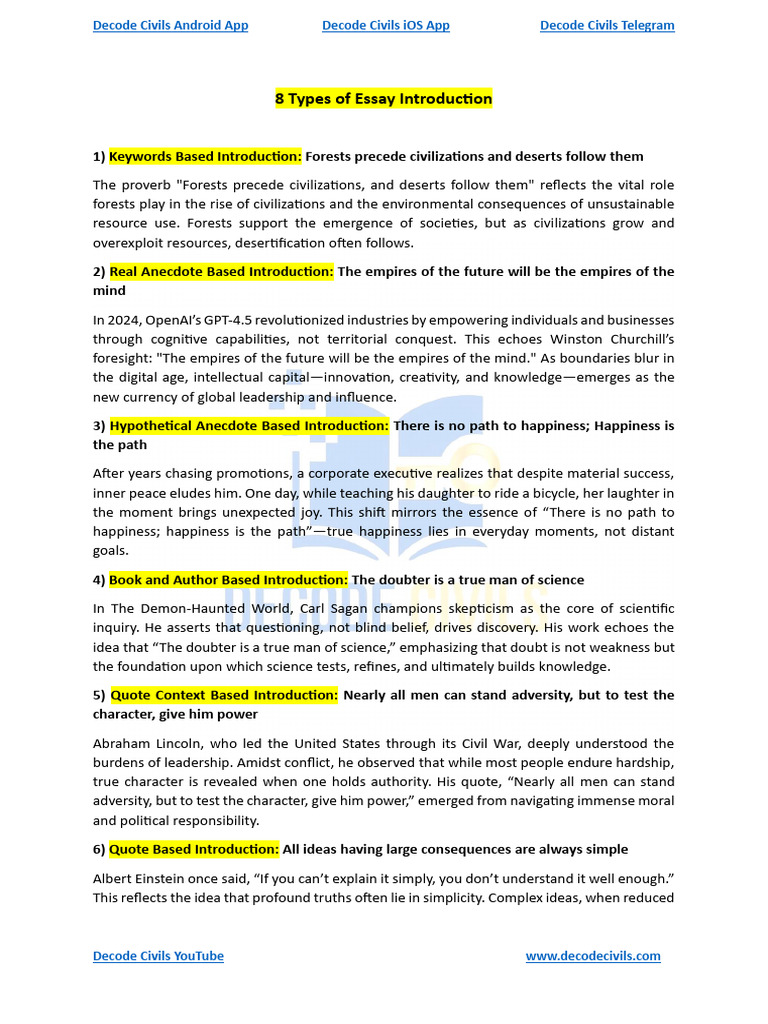 8 Types of Essay Introduction_352a729c-aa78-4dc5-8d19-f2ec944873f9 | PDF