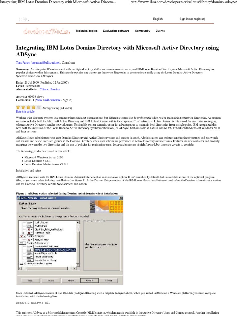 Integrate Lotus Domino with Active Directory | PDF | Ibm Notes | Active ...