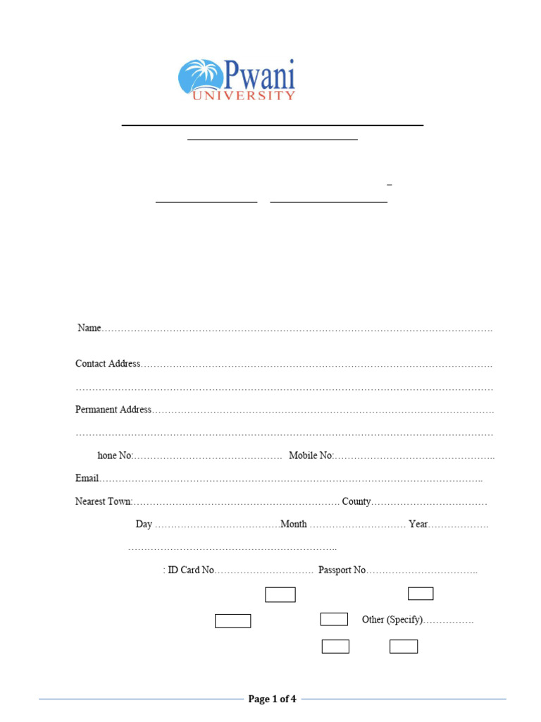 Application Form for Post Graduate (1) | PDF | Thesis | Identity Document