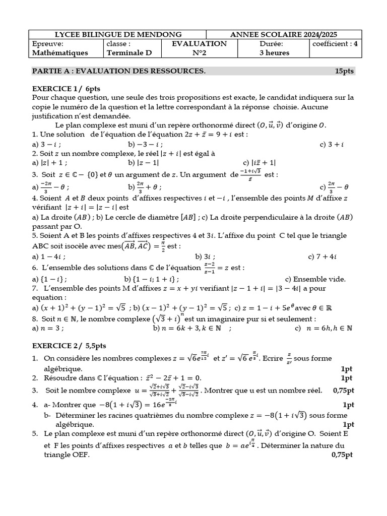 TLE D-N°2-lycee | PDF
