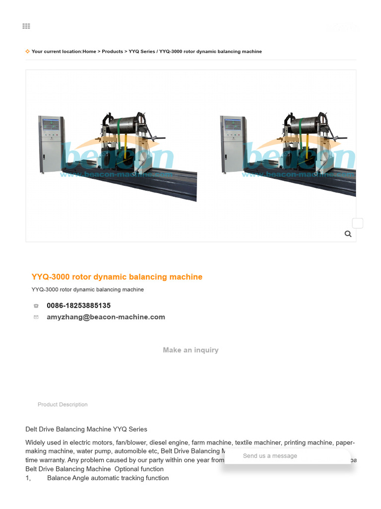 YYW-2000 YYQ-20000 Dynamic Balancing Machine | PDF | Belt (Mechanical ...