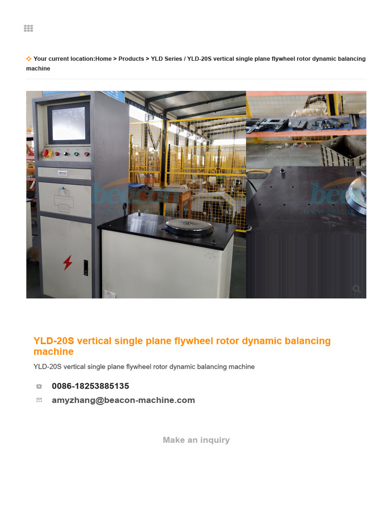 YLD-20S Vertical Single Plane Flywheel Rotor Dynamic Balancing Machine ...