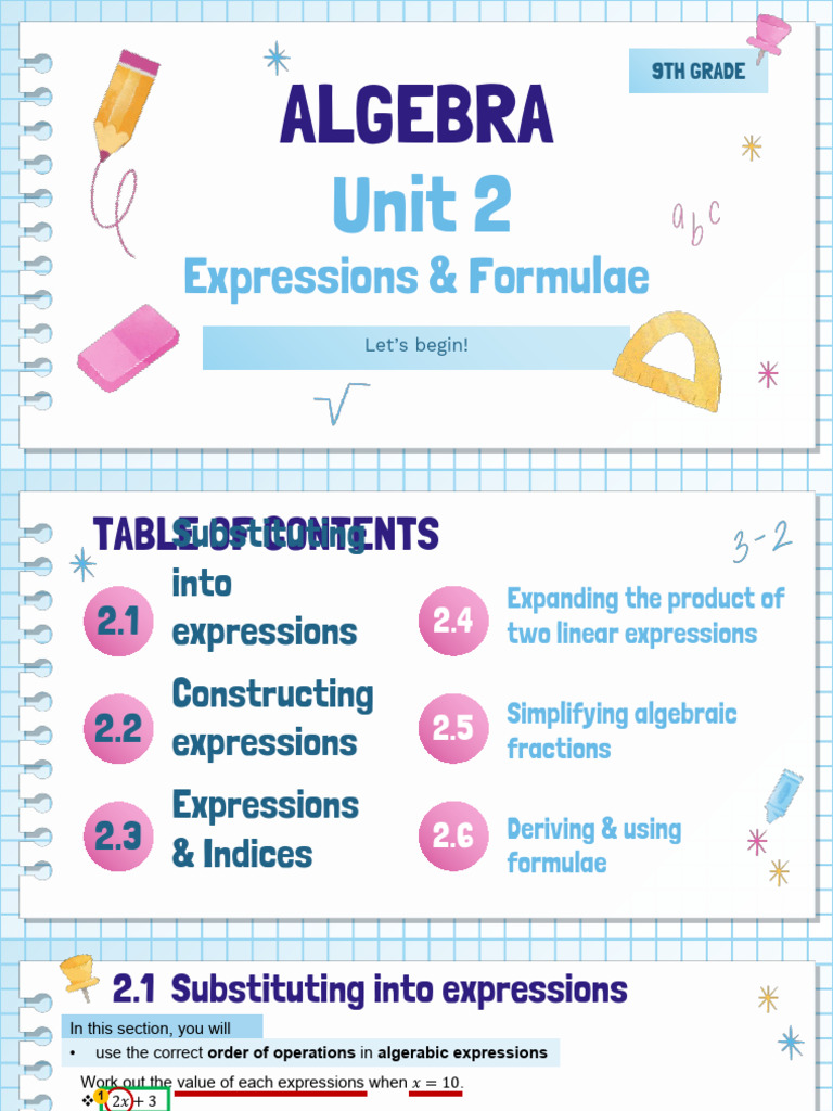 A-U2 Expressions and Formulae | PDF | Factorization | Arithmetic