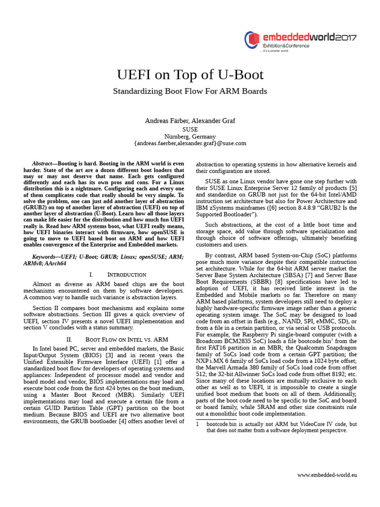 UEFI On Top of U-Boot | PDF | Booting | Software
