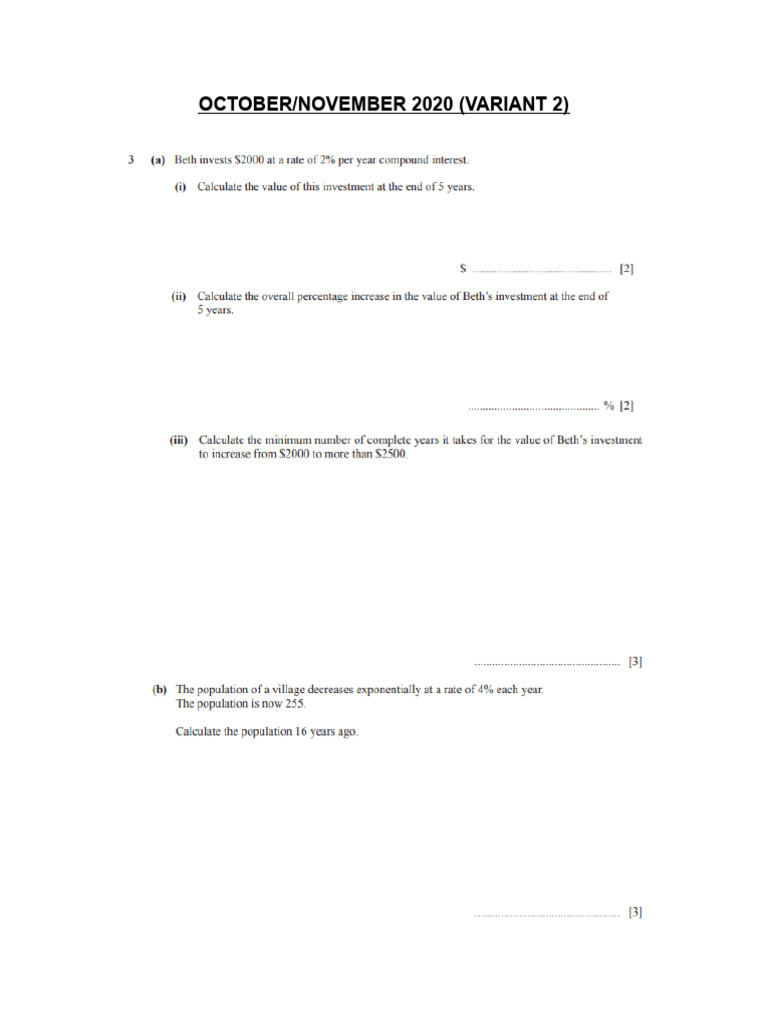 0580 2020 Paper 4 Questions (Part 2) | PDF