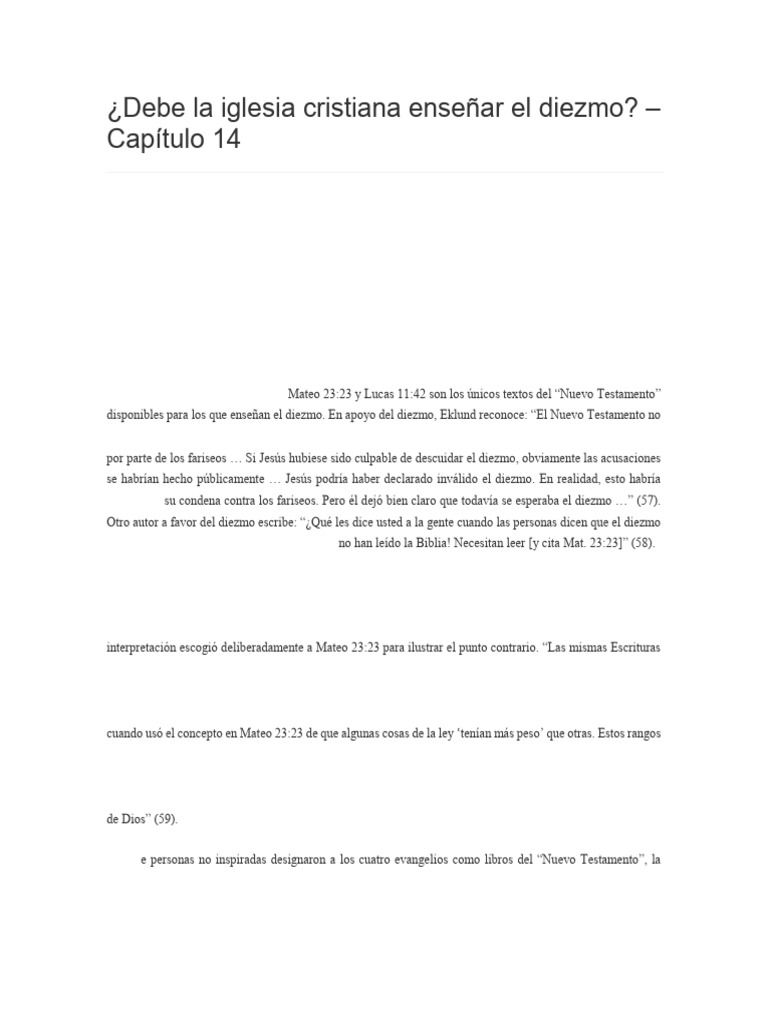 Debe la iglesia cristiana enseñar el diezmo | PDF | Jesús | Evangelio ...