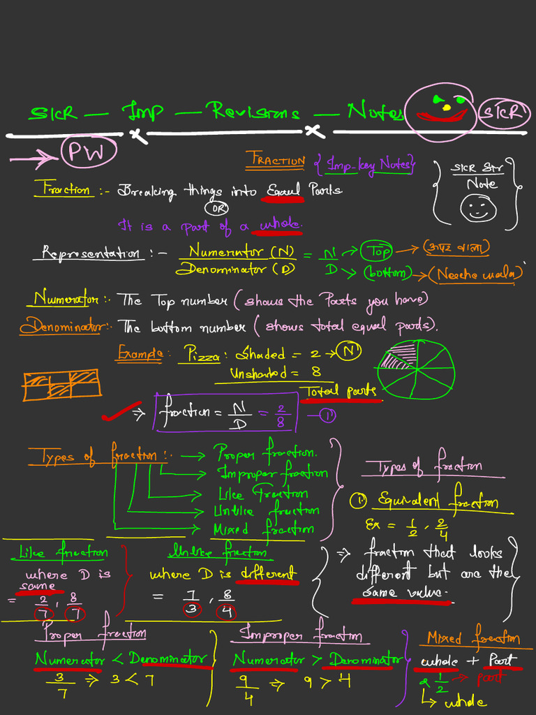 Fraction Notes (3) | PDF | Mathematical Concepts | Mathematical Objects