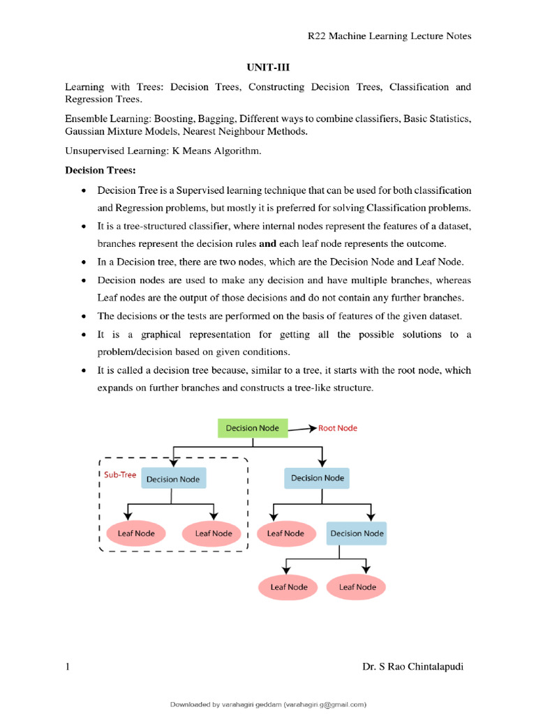 ML Unit 3 | PDF