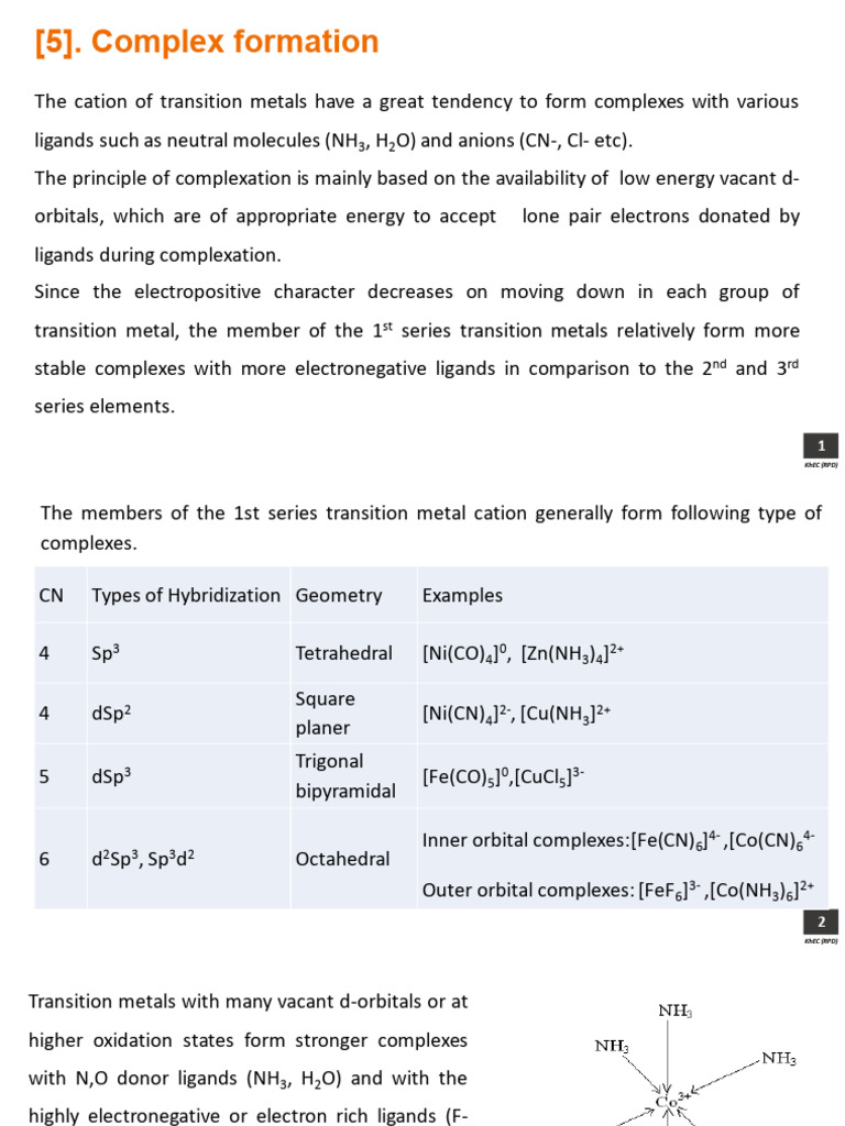 Complex formation | PDF | Coordination Complex | Molecules