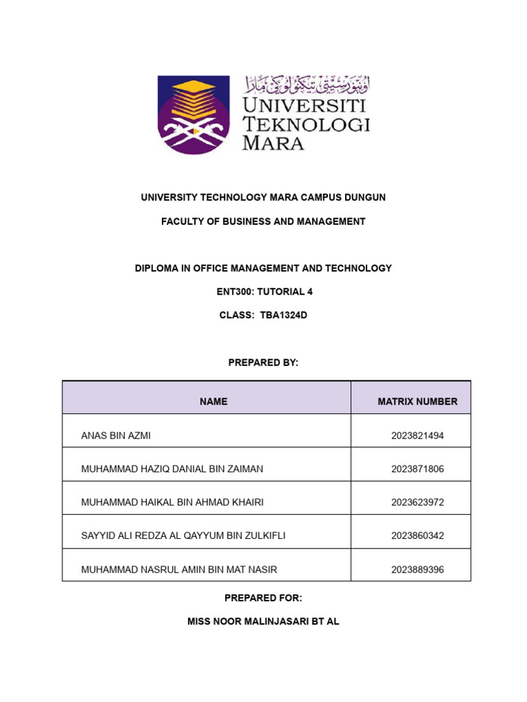 ENT300 TUTORIAL 4 GROUP 3 | PDF | Business Economics | Marketing
