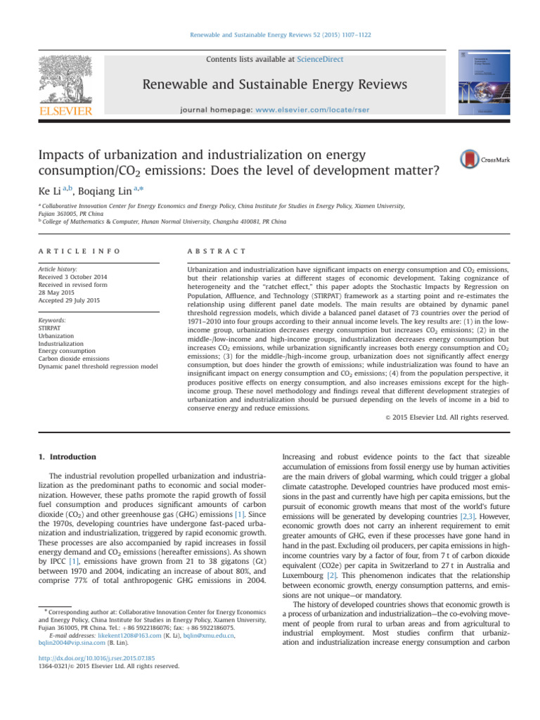 L-15 Impacts of Urbanization and Industrialization on Energy | PDF ...