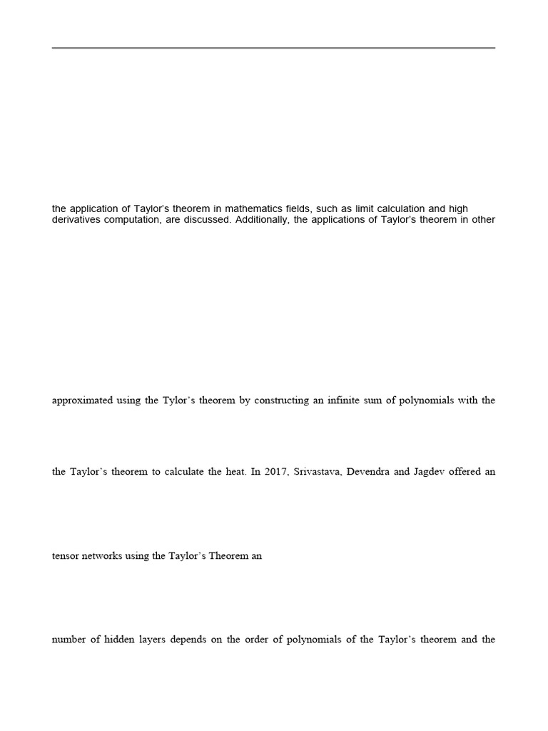 The Taylors Theorem and Its Application | PDF | Mathematics ...