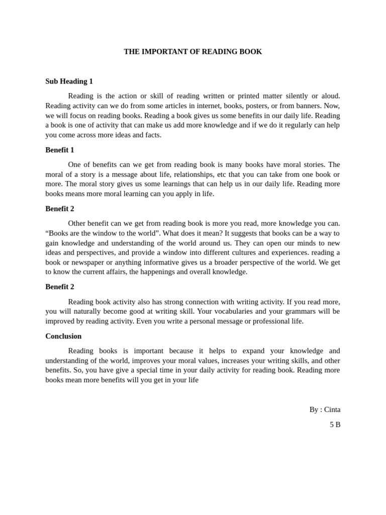 The Important of Reading Book (1) | PDF