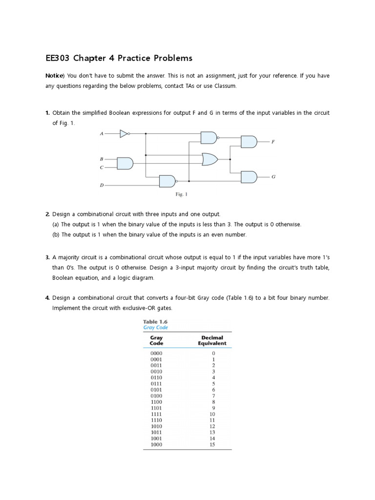 EE303 Chapter 4 Practice Problems | PDF
