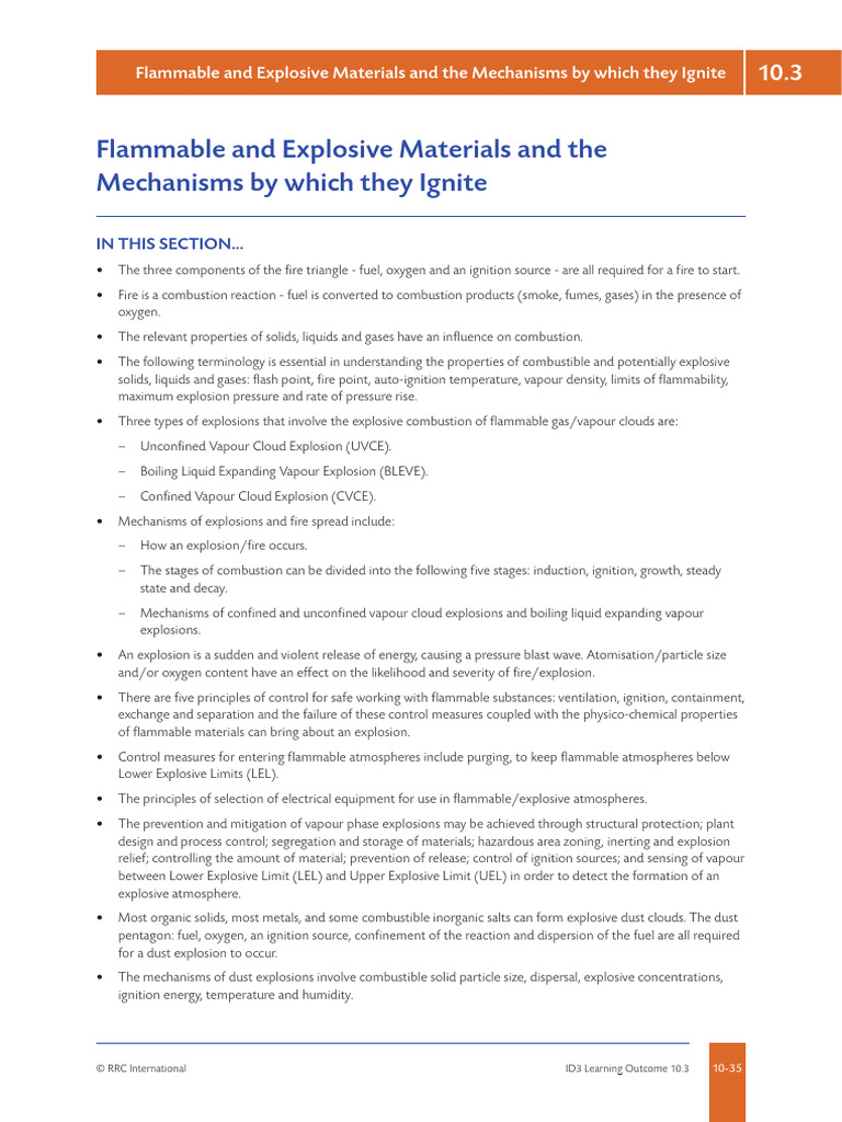 Flammable and Explosive Materials and the Mechanisms by Which They ...