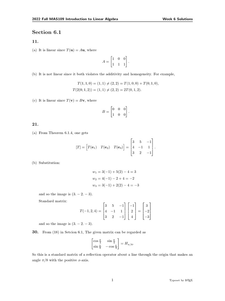 SP_Ch6.1,2 | PDF | Eigenvalues And Eigenvectors | Linear Map