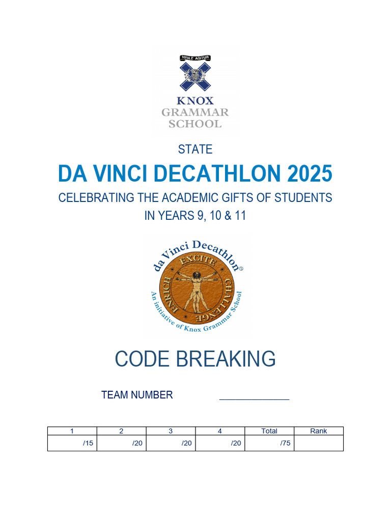 9-11 STATE Code Breaking Paper 2025 | PDF | Outer Space | Physical Sciences