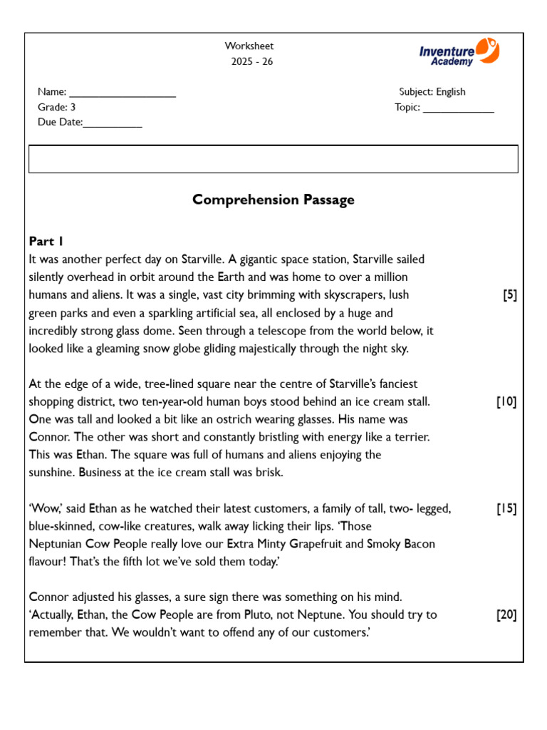 Practice Worksheet 2 - Fiction | PDF | Language Mechanics