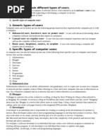 Types of Computer Users Explained | PDF