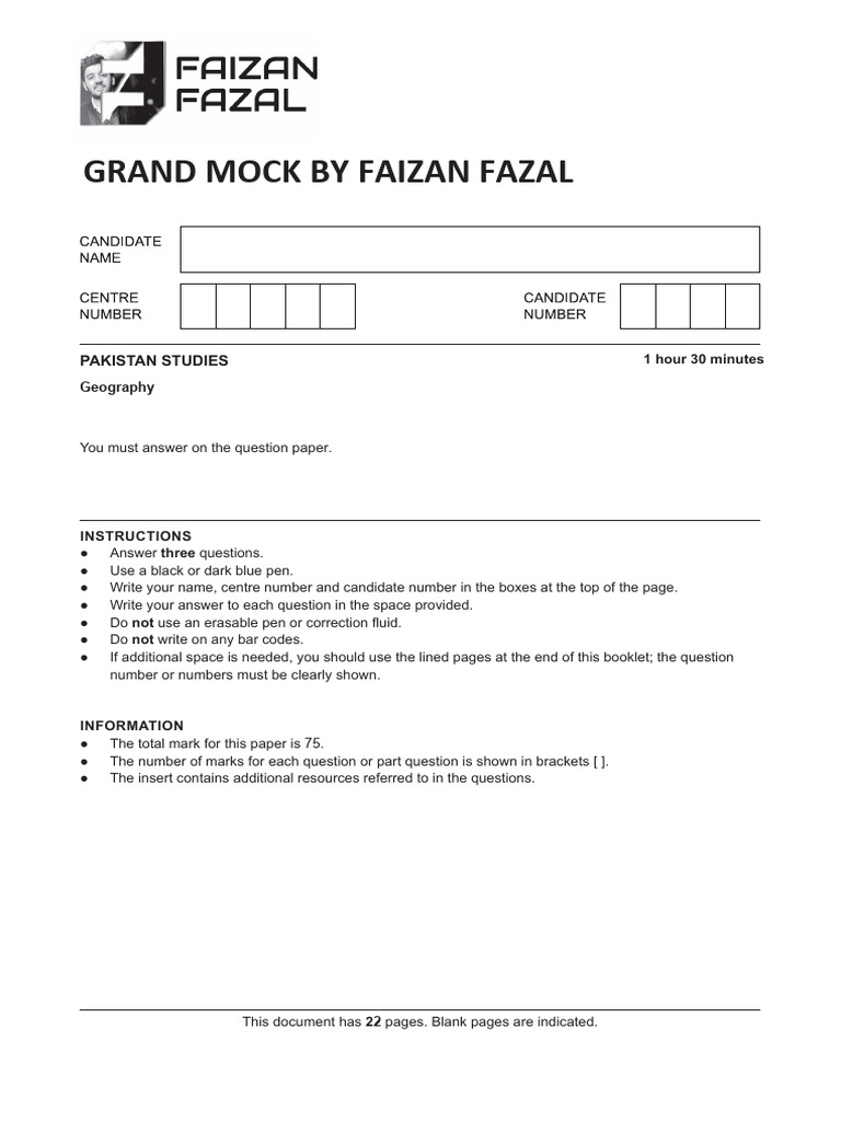 Geography Grand Mock Question Paper | PDF | Economies | Agriculture