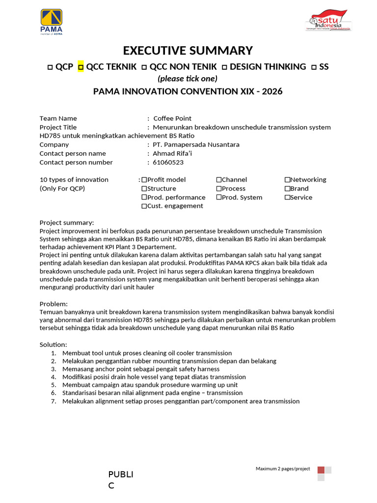 KPCS QCCT Coffee Point PLANT 3 Executive Summary | PDF