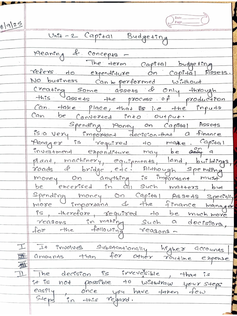 Man. ACC Unit 2 Capital Budgeting | PDF